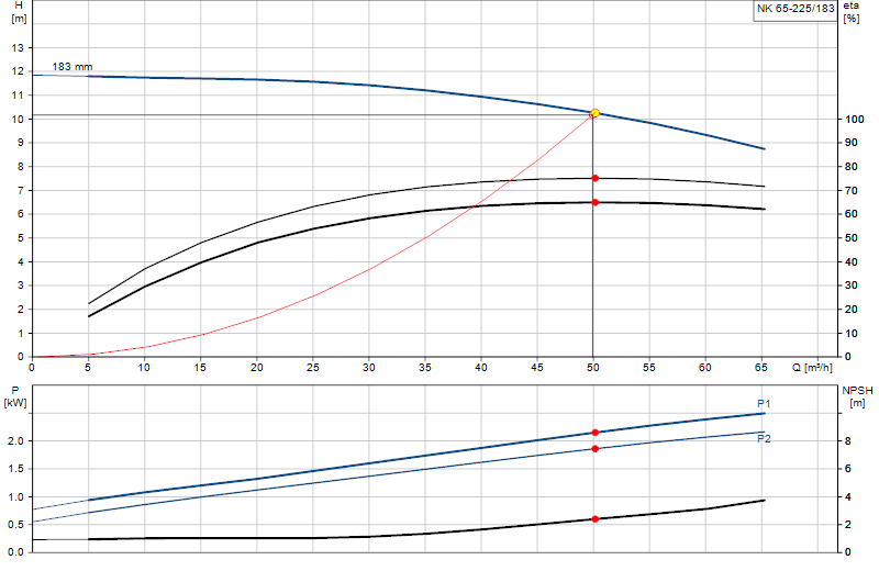 Curva di prestazione NK 65-225/183