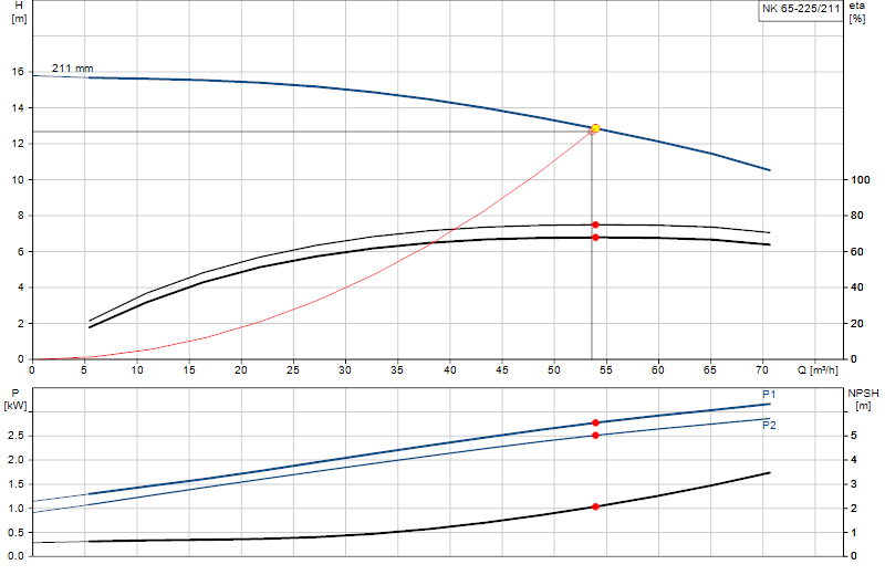 Curva di prestazione NK 65-225/211