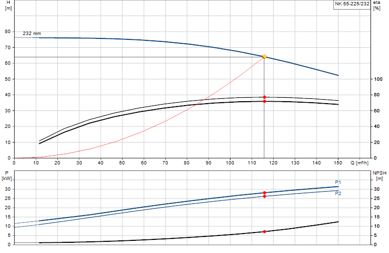 Curva di prestazione NK 65-225/232