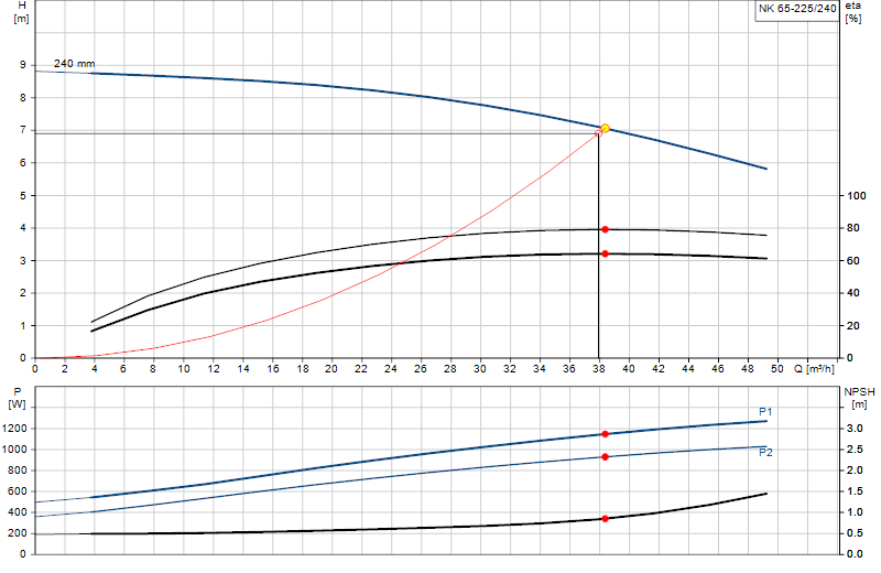 Curva di prestazione NK 65-225/240