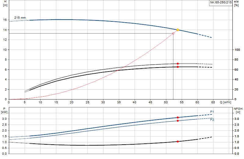 Curva di prestazione NK 65-250/215