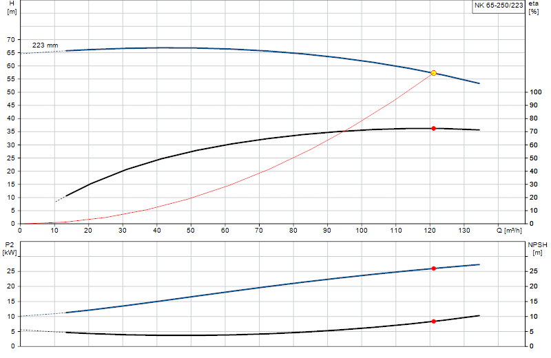 Curva di prestazione NK 65-250/223