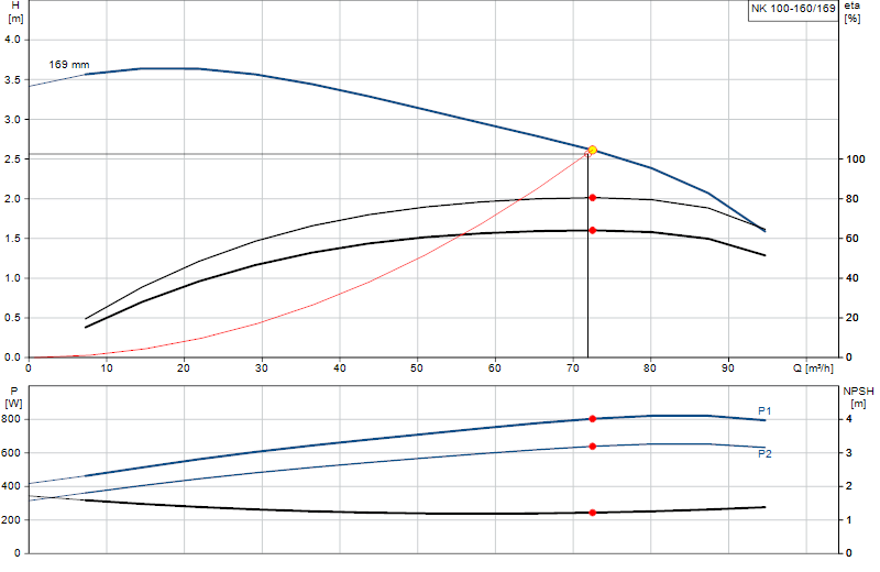 Performance curve NK 100-160/169