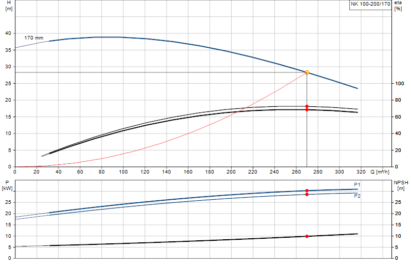 Curva de rendimiento NK 100-200/170
