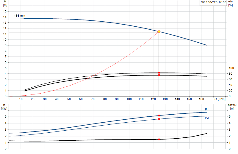Curva de rendimiento NK 100-225.1/199