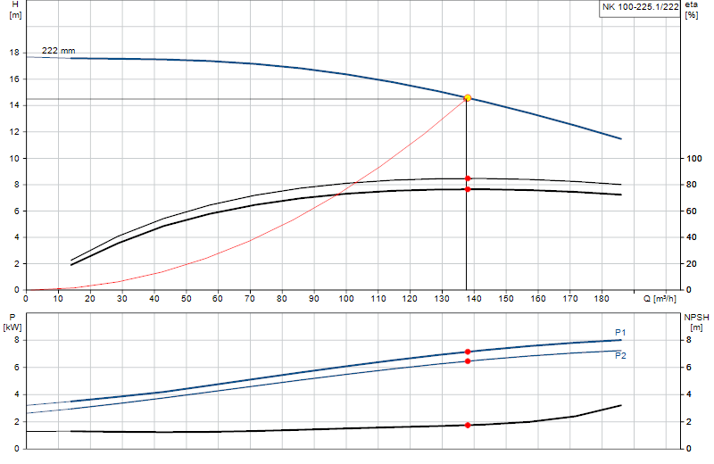 Curva di prestazione NK 100-225.1/222