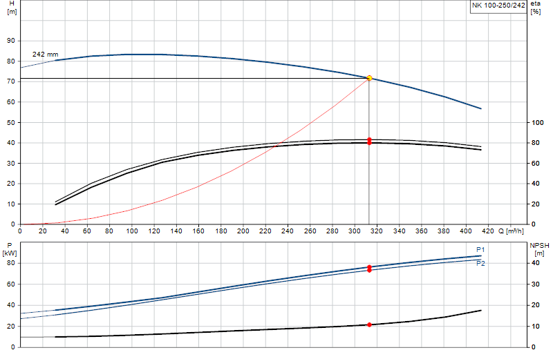 Curva di prestazione NK 100-250/242