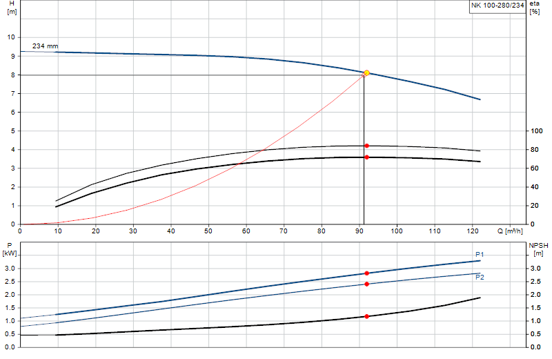 Curva di prestazione NK 100-280/234