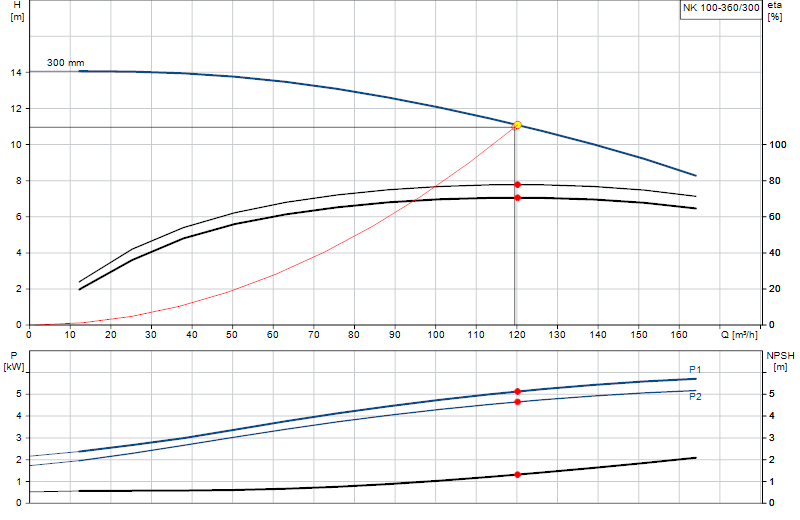 Performance curve NK 100-360/300