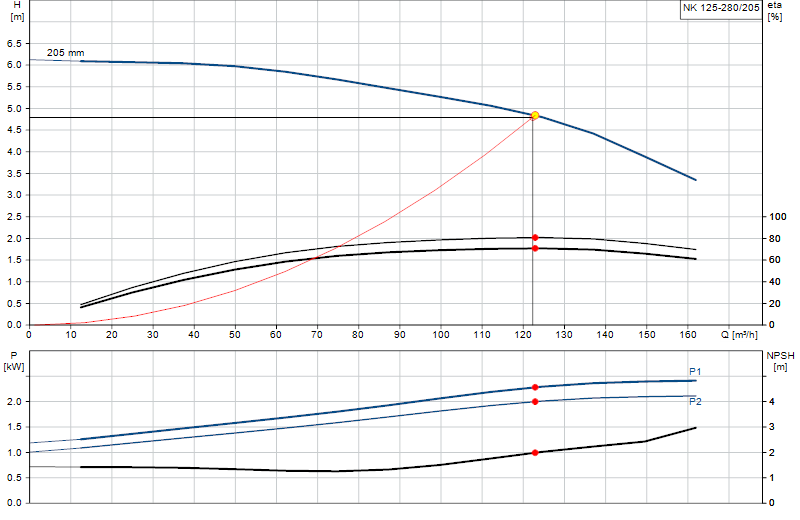 Curva di prestazione NK 125-280/205