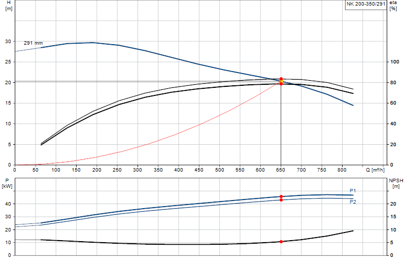 Curva di prestazione NK 200-350/291