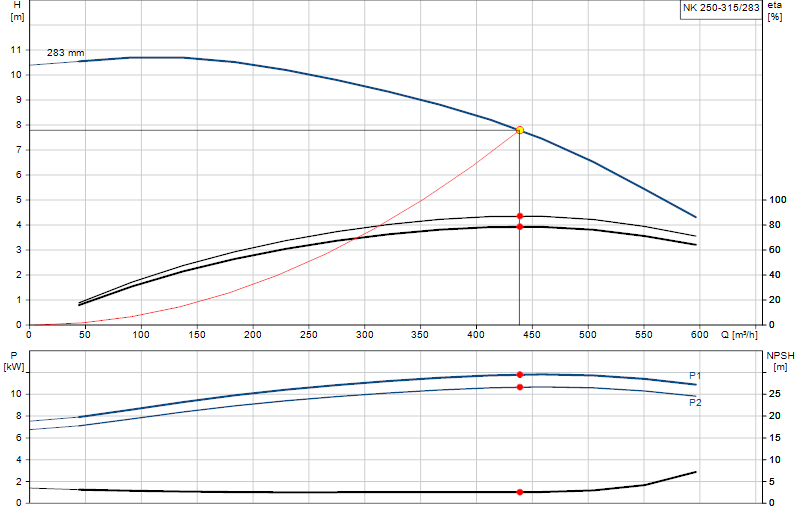 Curva di prestazione NK 250-315/283