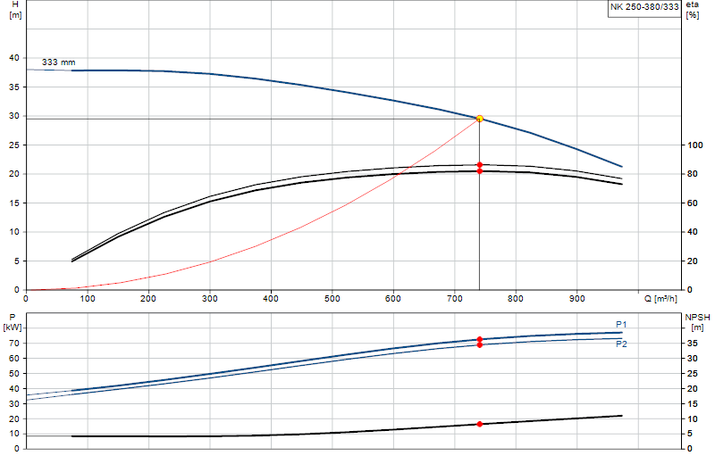 Curva di prestazione NK 250-380/333