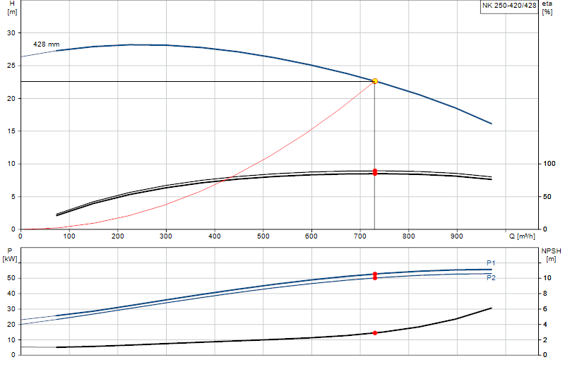 Curva di prestazione NK 250-420/428