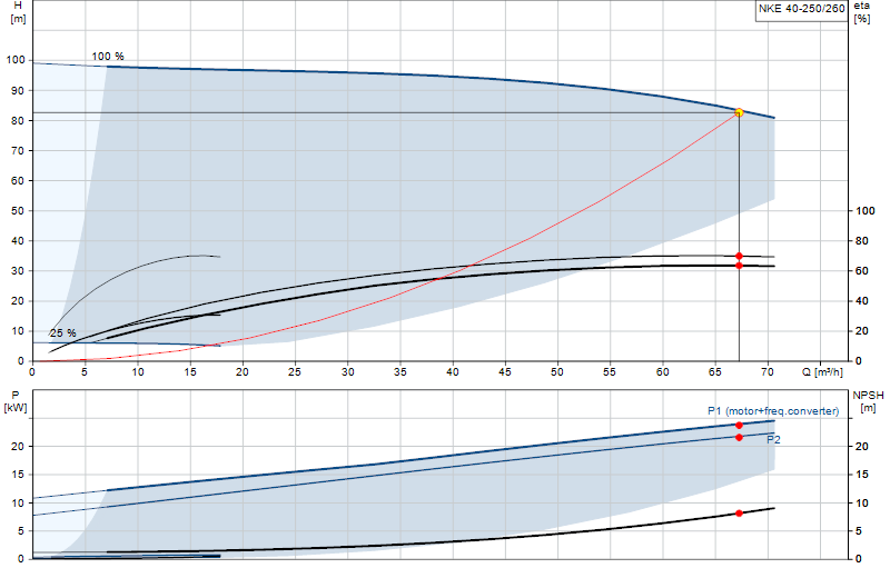 Curva di prestazione NKE 40-250/260