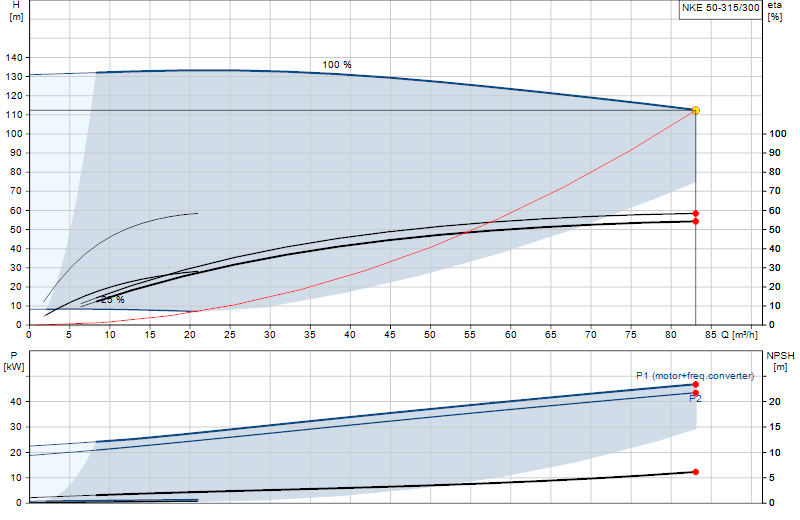 Curva di prestazione NKE 50-315/300