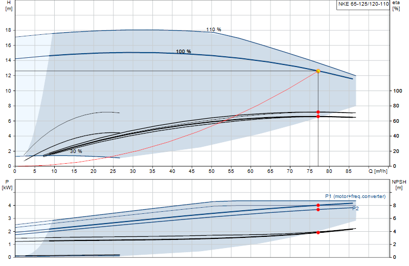 Curva di prestazione NKE 65-125/120-110