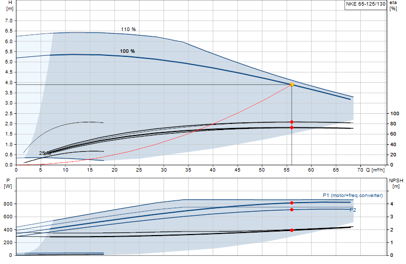 Curva di prestazione NKE 65-125/130