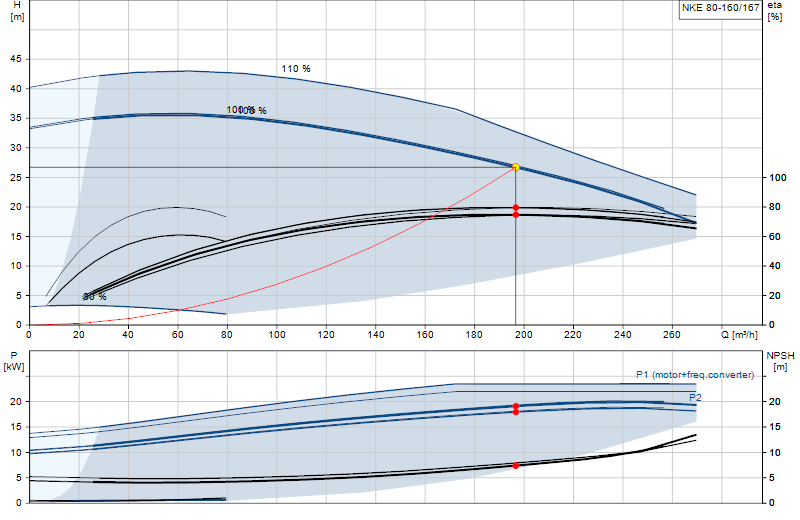 Performance curve NKE 80-160/167
