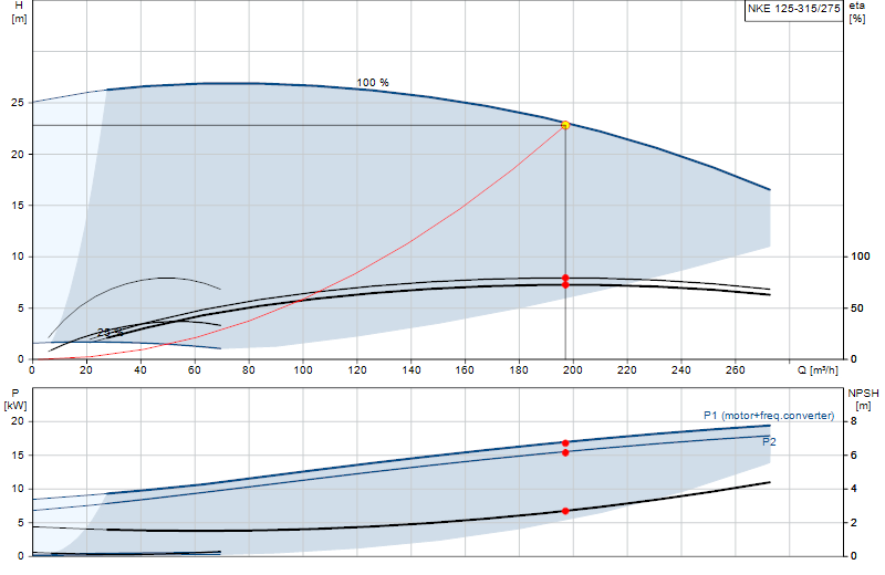 Performance curve NKE 125-315/275