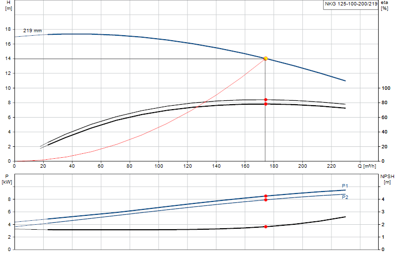 Curva di prestazione NKG 125-100-200/219