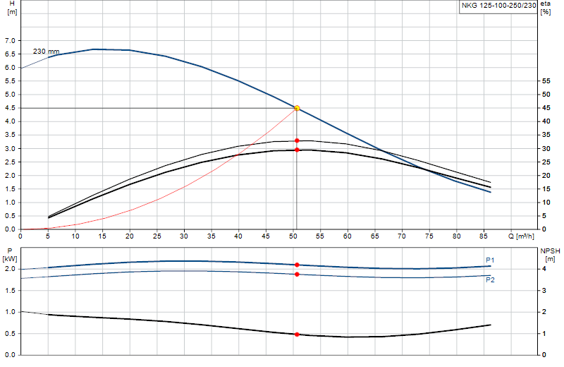 Curva di prestazione NKG 125-100-250/230
