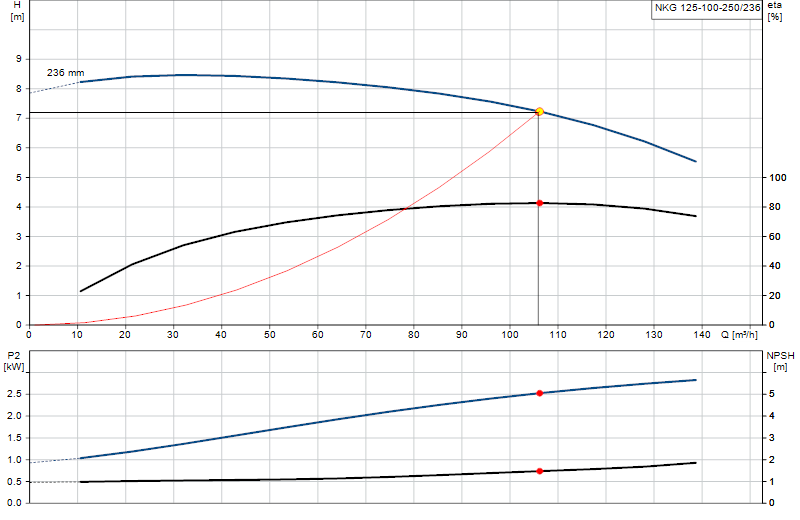 Curva di prestazione NKG 125-100-250/236