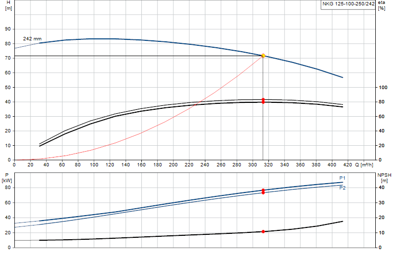Curva di prestazione NKG 125-100-250/242