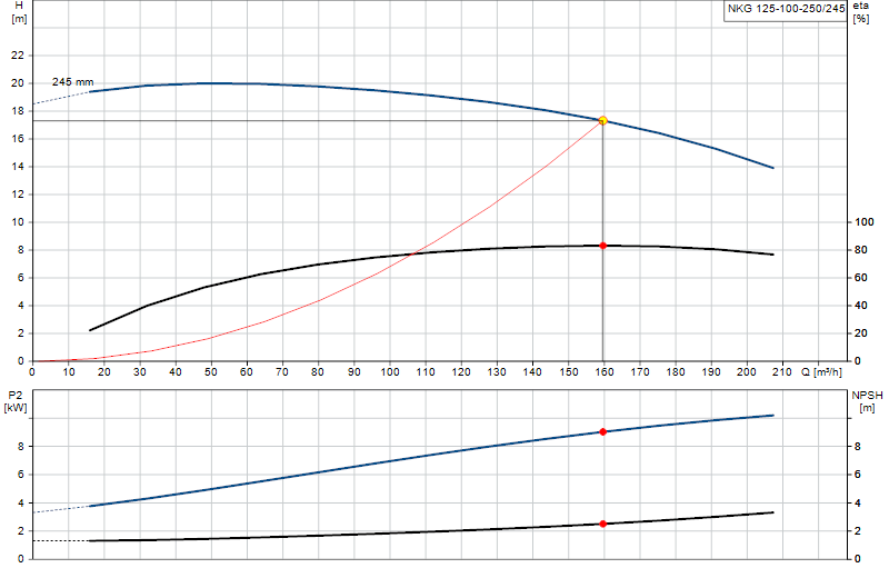 Curva di prestazione NKG 125-100-250/245