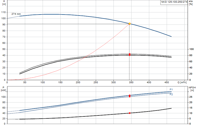 Curva di prestazione NKG 125-100-250/274