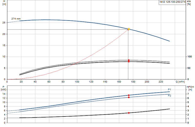 Curva di prestazione NKG 125-100-250/274