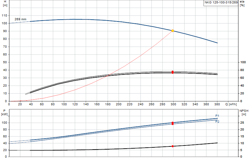 Curva di prestazione NKG 125-100-315/269