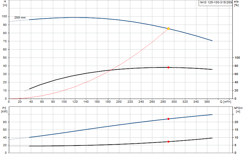 Curva di prestazione NKG 125-100-315/269