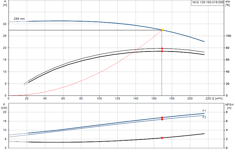 Curva di prestazione NKG 125-100-315/295