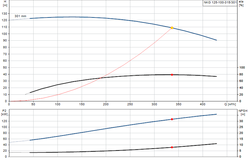 Curva di prestazione NKG 125-100-315/301