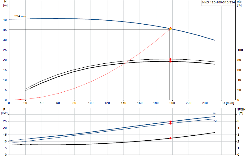 Curva di prestazione NKG 125-100-315/334