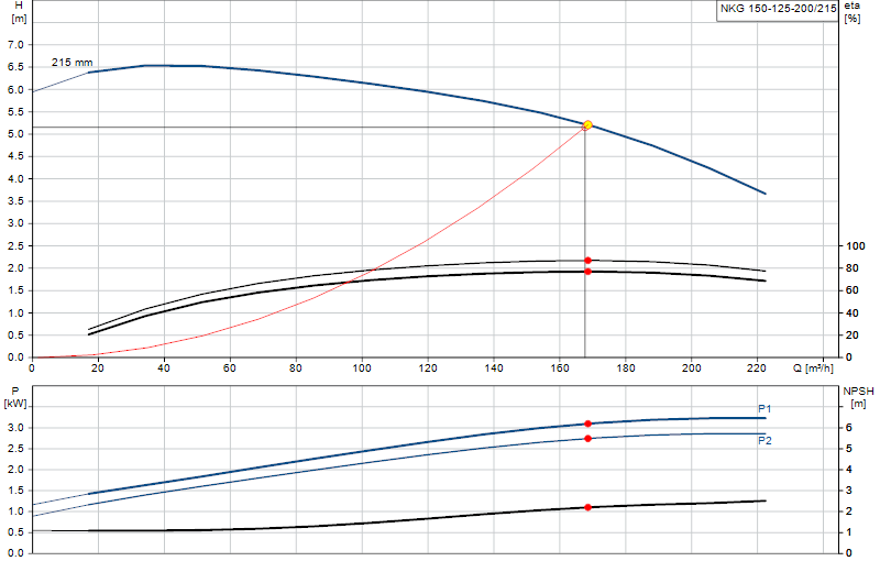 Curva di prestazione NKG 150-125-200/215