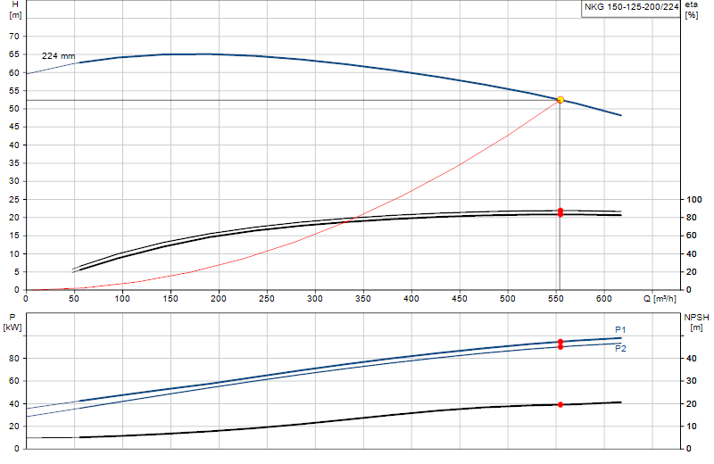 Curva di prestazione NKG 150-125-200/224