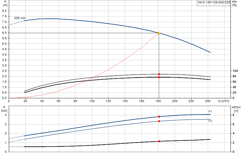 Curva di prestazione NKG 150-125-200/226