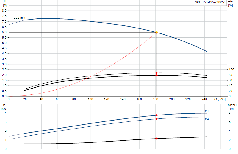 Curva di prestazione NKG 150-125-200/226