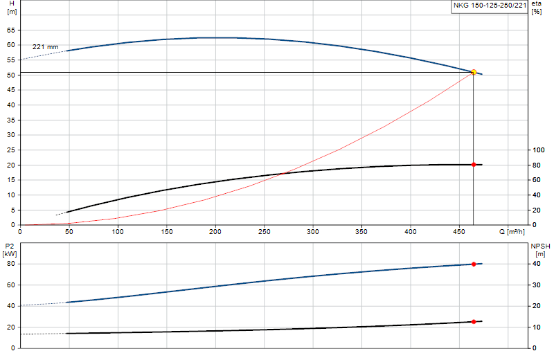 Curva di prestazione NKG 150-125-250/221