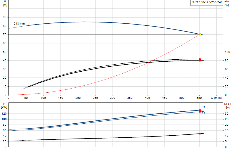 Curva di prestazione NKG 150-125-250/248