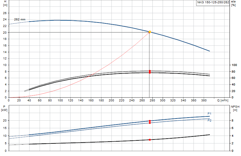 Curva di prestazione NKG 150-125-250/262