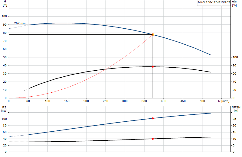 Curva di prestazione NKG 150-125-315/262