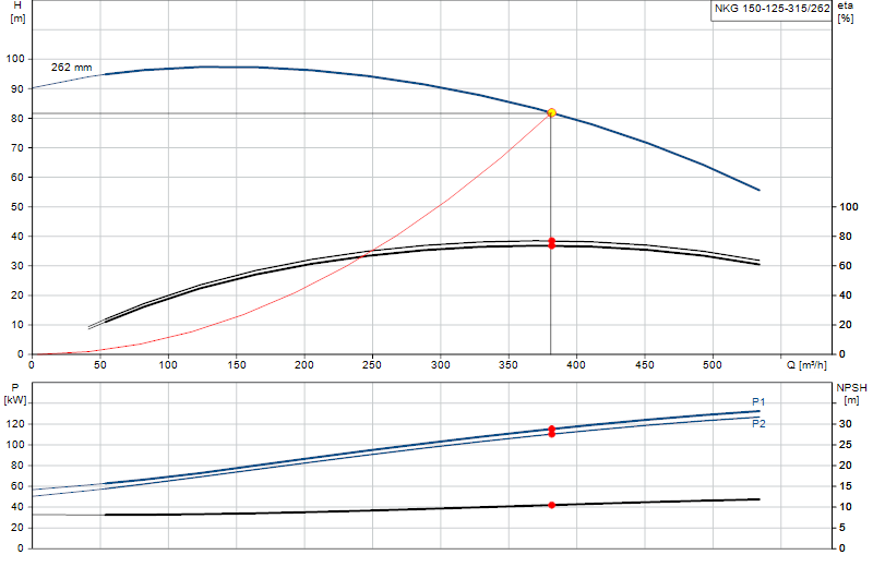 Curva di prestazione NKG 150-125-315/262