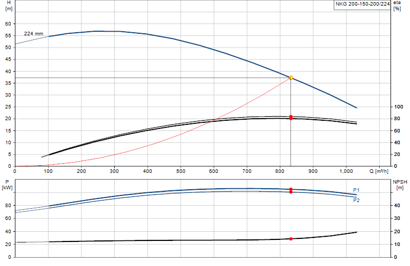 Curva di prestazione NKG 200-150-200/224