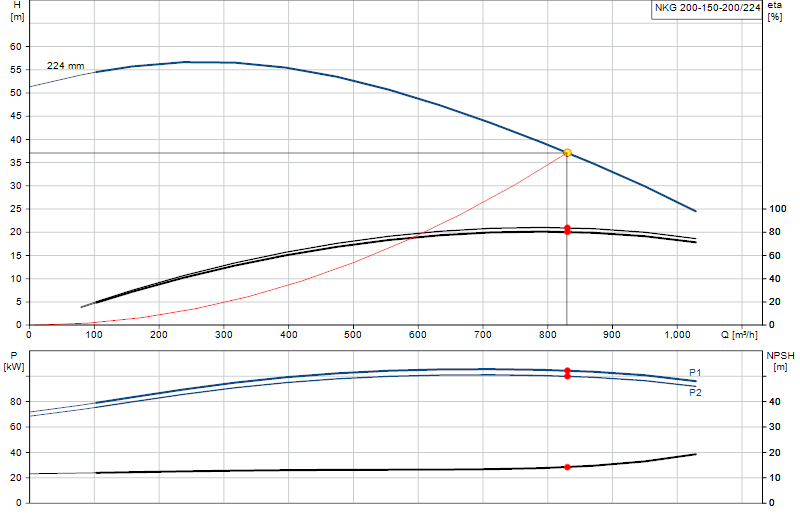Curva di prestazione NKG 200-150-200/224