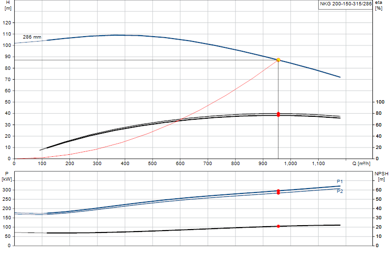 Curva di prestazione NKG 200-150-315/286