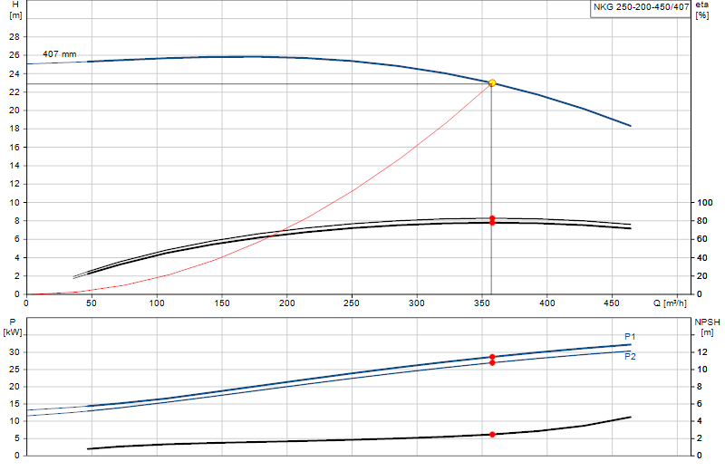 Curva di prestazione NKG 250-200-450/407