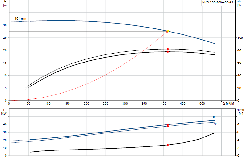 Curva di prestazione NKG 250-200-450/451